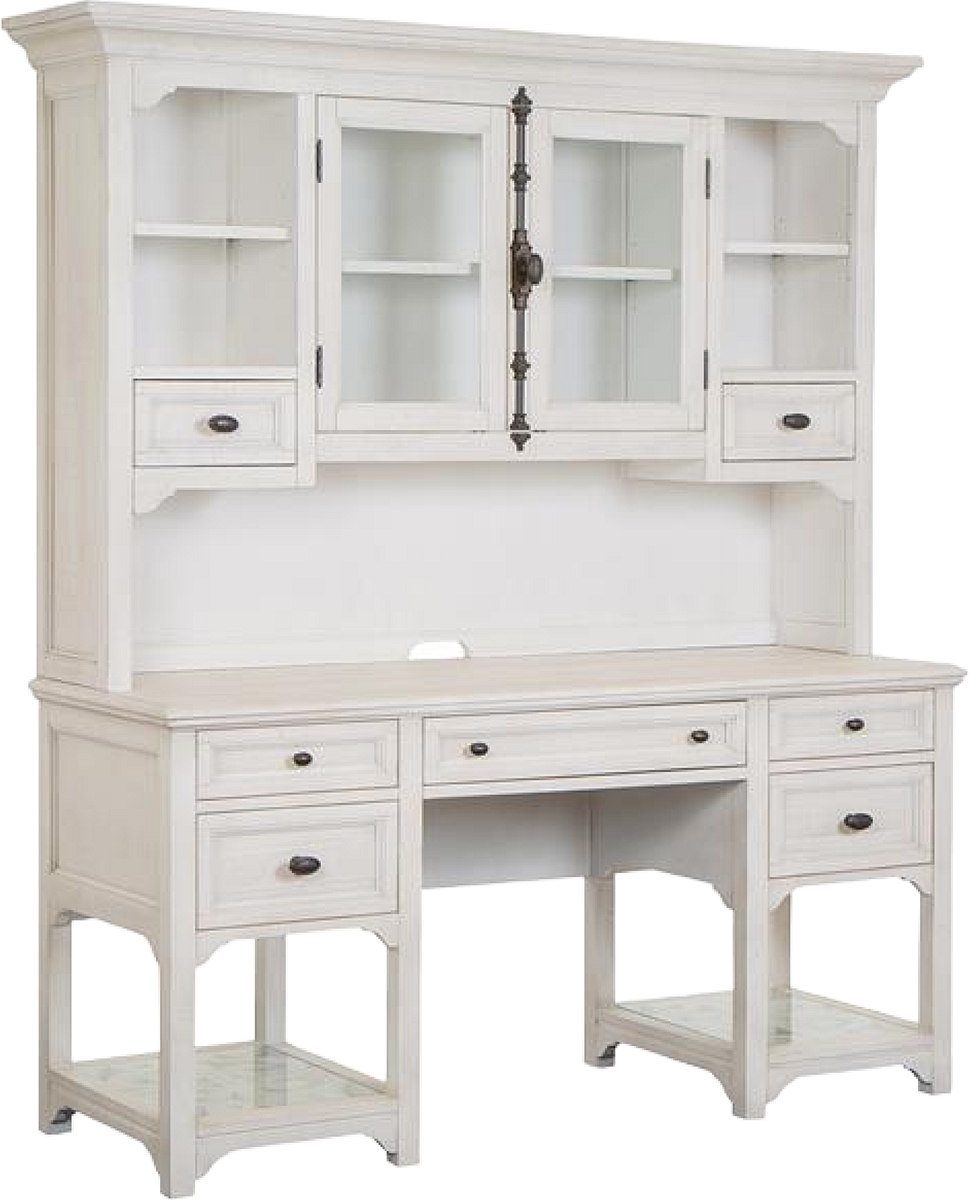 Magnussen Home® Bronwyn Alabaster Desk with Hutch | Bedroom Express, image size:969x1200
