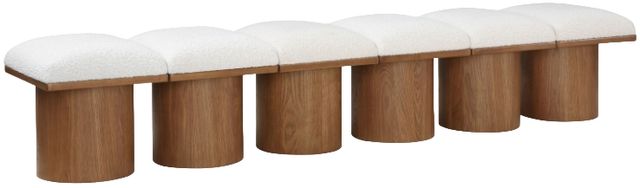 Meridian Furniture Pavilion 6-Piece Cream/Walnut 93" Modular Bench Set-0