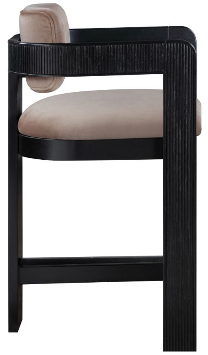 Meridian Furniture Sacha Taupe Upholstered Counter Stool-3