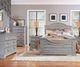 American Woodcrafters 7820 Stonebrook Light Distressed Antique Gray King Panel Bed-1