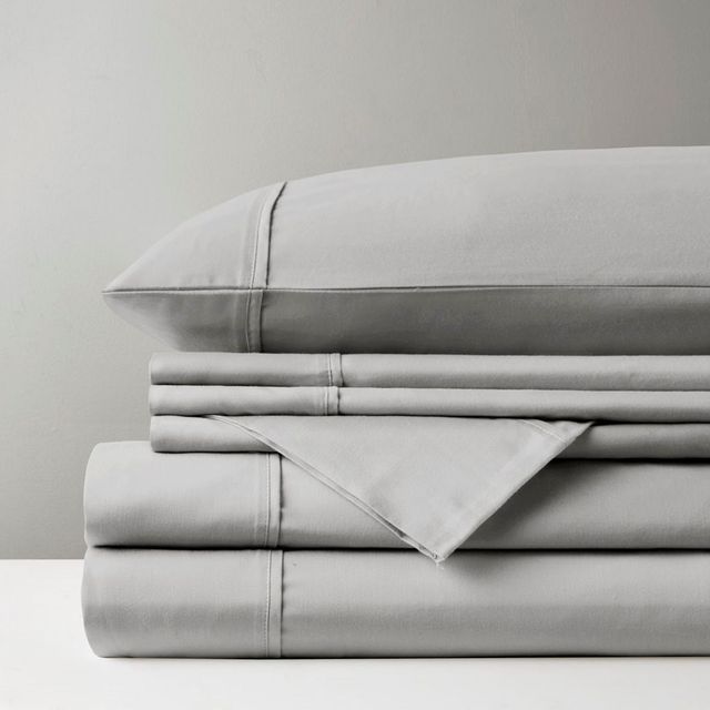 Olliix by Madison Park 6 Piece Grey Queen 800 Thread Count Cotton Rich Sateen Sheet Set-3