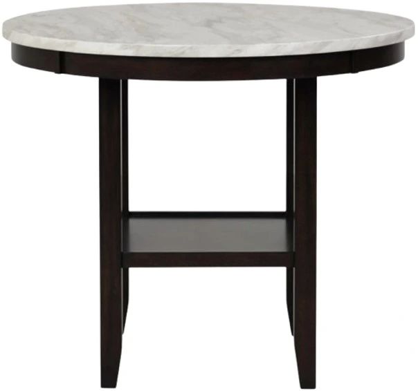 New Classic® Home Furnishings Celeste Marble Top Round Counter Dining Table with Espresso Base-0