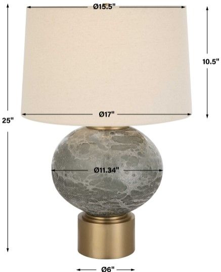 Uttermost® Lunia Gold/Smoky Gray Table Lamp-2