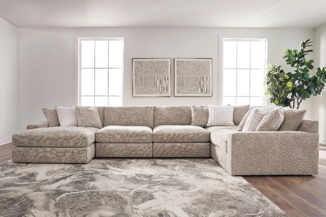 Signature Design by Ashley® Nexora-Court 5-Piece Burlap Left-Arm Facing Sectional and Chaise-1