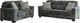 Signature Design by Ashley® Lonoke 2-Piece Gunmetal Living Room Seating Set-0
