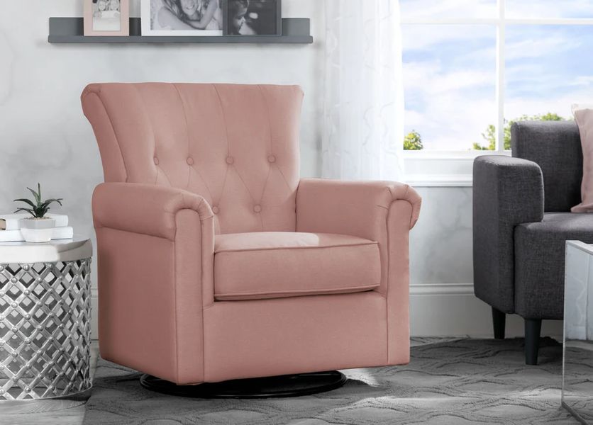 Delta Children Harper Nursery Blush Glider Swivel Rocker Chair | The ...