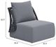 Zuo® Modern Mekan Black/Gray Aluminum Fabric Outdoor Accent Chair-5