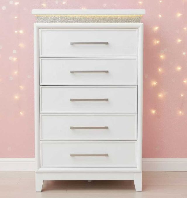 Liberty Furniture Reflections Pearl White Chest with Lights-1
