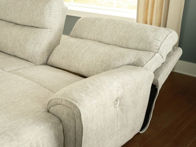 Signature Design by Ashley® Critic's Corner 5-Piece Parchment Power Reclining Right-Arm Facing Sectional and Chaise-4