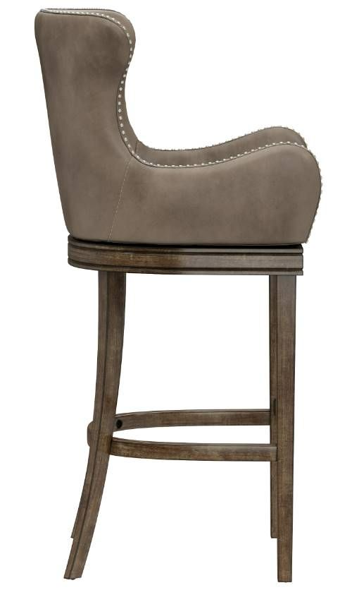 HH2 Home Caydena Rustic Gray/Weathered Taupe Swivel Bar Stool-2