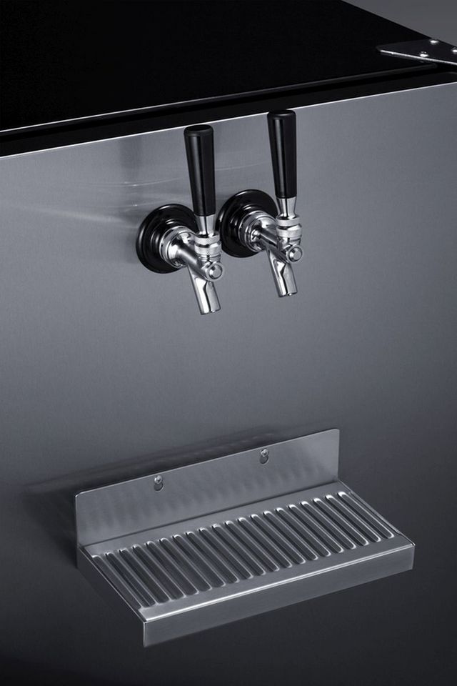 Summit® 5.3 Cu. Ft. Black/Stainless Steel Built-In Beer Kegerator-4