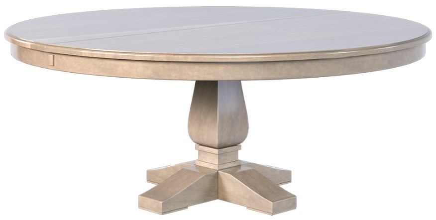 Country View Woodworking Customizable Urbana 54" Cherry Top Dining Table with 2-Leaves and Brown Maple Base