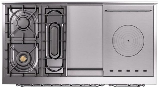 Ilve® Nostalgie II Series 48" Glossy Black Pro Style Dual Fuel Range-3
