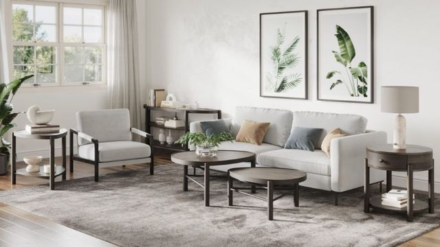 Magnussen Home® Hadleigh Black Coffee Bean Demilune Sofa Table-1