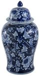 A & B Home Aline Blue/White Ginger Jar-0