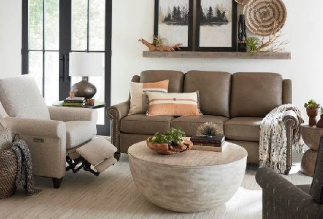 Bassett® Furniture Customizable Magnificent Motion Roll Arm Power Wall Recliner-4