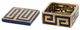 A & B Home Malike Blue/Gold Square Box-2