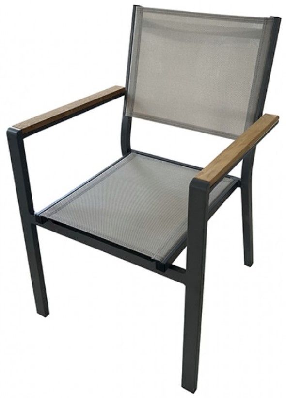 Furniture of America® Mackay 5-Piece Gunmetal/Natural Aluminum/Wood Outdoor Patio Dining Set-3