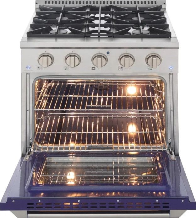 Kucht Professional KNG Series 30" Stainless Steel Pro Style Natural Gas Range with Blue Door-1