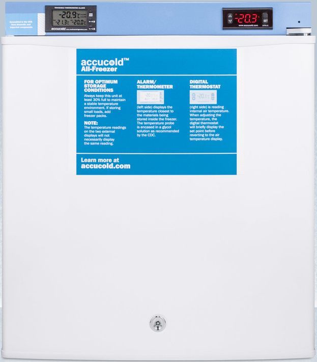Accucold® by Summit® MED2 Series 19" 1.4 Cu. Ft. White Compact All Freezer-0