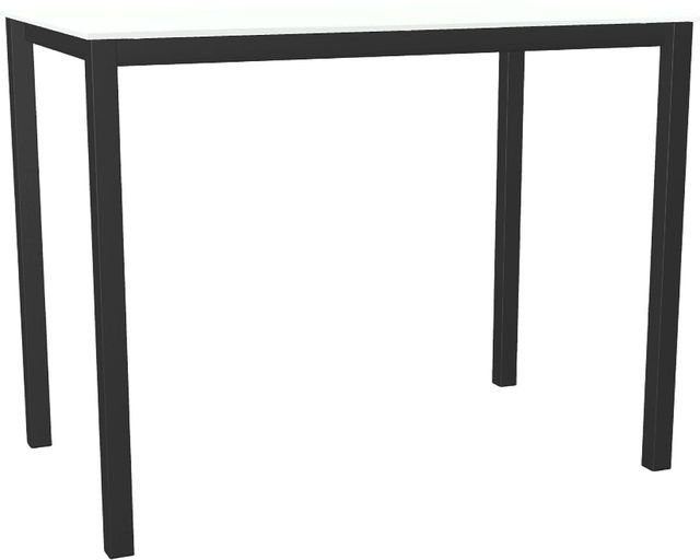 Amisco Customizable Azilis 54" Rectangular Bar Height Pub Table with 0.5" White Glass Top-0