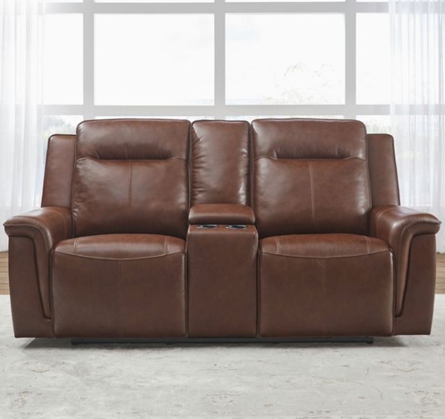 Liberty Furniture Avery Cognac Power Reclining Loveseat with Console-2