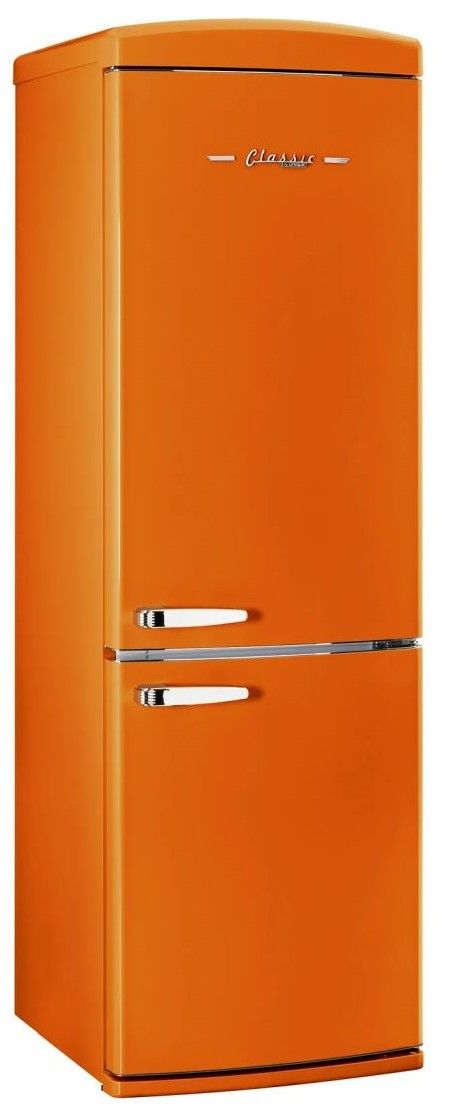 Unique® Appliances Classic Retro 24" 11.7 Cu. Ft. Creamsicle Orange Counter Depth Bottom Freezer Refrigerator-2