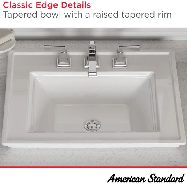 American Standard Town Square® S White Drop-In Sink with Center Hole Only-3