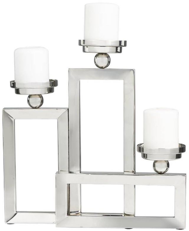 Deco Marche Silver Open Frame Candelabra with Various Rectangles-2