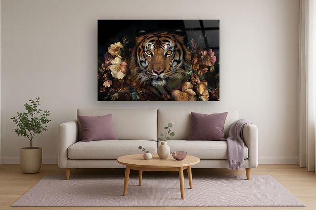Classy Living Untamed Floral Tiger Wall Art-1