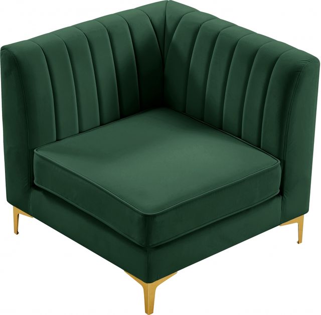 Meridian Furniture Alina Green Velvet Corner Chair-3