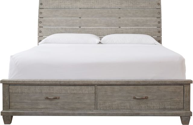 Benchcraft® Naydell 4-Piece Rustic Gray Queen Panel Storage Bed Set-1