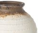 A & B Home White Round Ceramic Vase with Stripe Pattern-3