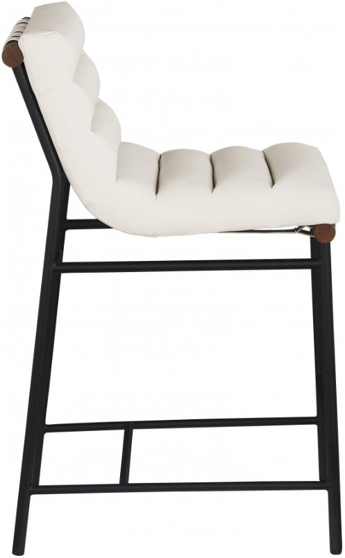 Meridian Furniture Burke Cream/Matte Black Bar Stool-2