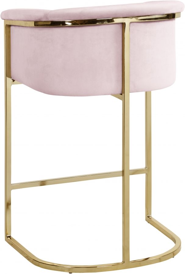 Meridian Furniture Donatella Pink Velvet Counter Stool-2