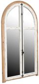 A & B Home Beige/White Arch Wood Wall Mirror-1