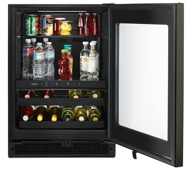 Whirlpool® 24" 5.2 Cu. Ft. Black Stainless Wine Cooler-3