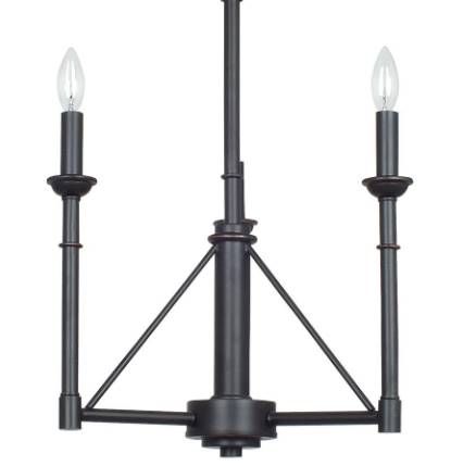 Cal® Lighting & Accessories Monclova 3-Light Industrial Bronze Chandelier-1