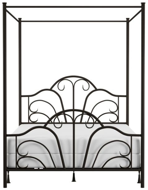 HH2 Home Dover Textured Black Full Canopy Bed-3