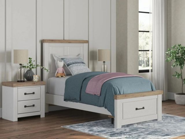 Benchcraft® Savonport 4-Piece Brown/White Youth Twin Panel Storage Bedroom Set-1