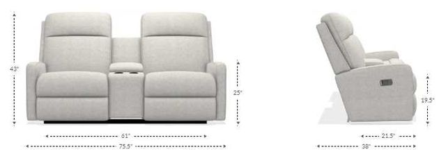 La-Z-Boy® Finley Otter Leather Power Wall Reclining Loveseat with Console, Headrest, and Lumbar-2