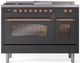 Ilve® Nostalgie II Series 48" Graphite Matte Pro Style Dual Fuel Range-0