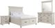 Elements International Slater 4-Piece Antique White Queen Platform Bedroom Set-0