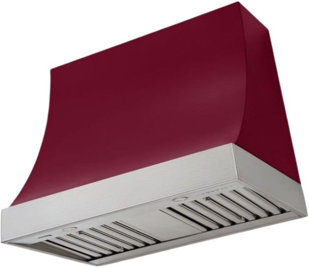 AGA Marquee 36" Cranberry Wall Mounted Range Hood with Brushed Nickel Trim-0