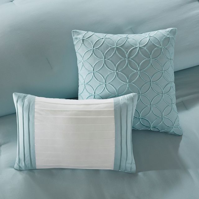 Olliix by Madison Park 8 Piece Aqua King Stratford Comforter Set-4