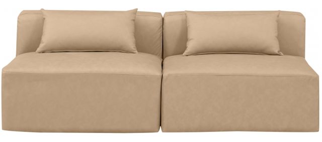 Meridian Furniture Cube 2-Piece Tan Leather Loveseat-1