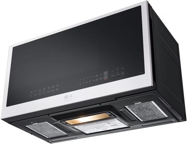 Four à micro-ondes à hotte intégrée de 30 po LG Studio® de 2.0 pi³ - Essence blanc-9
