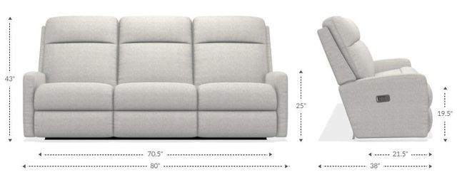 La-Z-Boy® Finley Parchment Power Wall Reclining Sofa with Headrest-2
