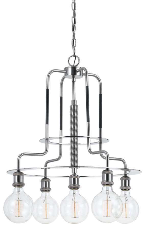 Cal® Lighting & Accessories Transformermetal Brushed Steel Chandelier-0