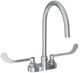 Elkay Chrome 4" Centerset Exposed Deck Laminar Flow Faucet with 8" Gooseneck Spout and 6" Wristblade Handles-0